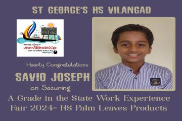 STATE WORK EXPERIENCE FAIR 2024- HS PALM LEAVES PRODUCTS- SAVIO JOSEPH - A GRADE